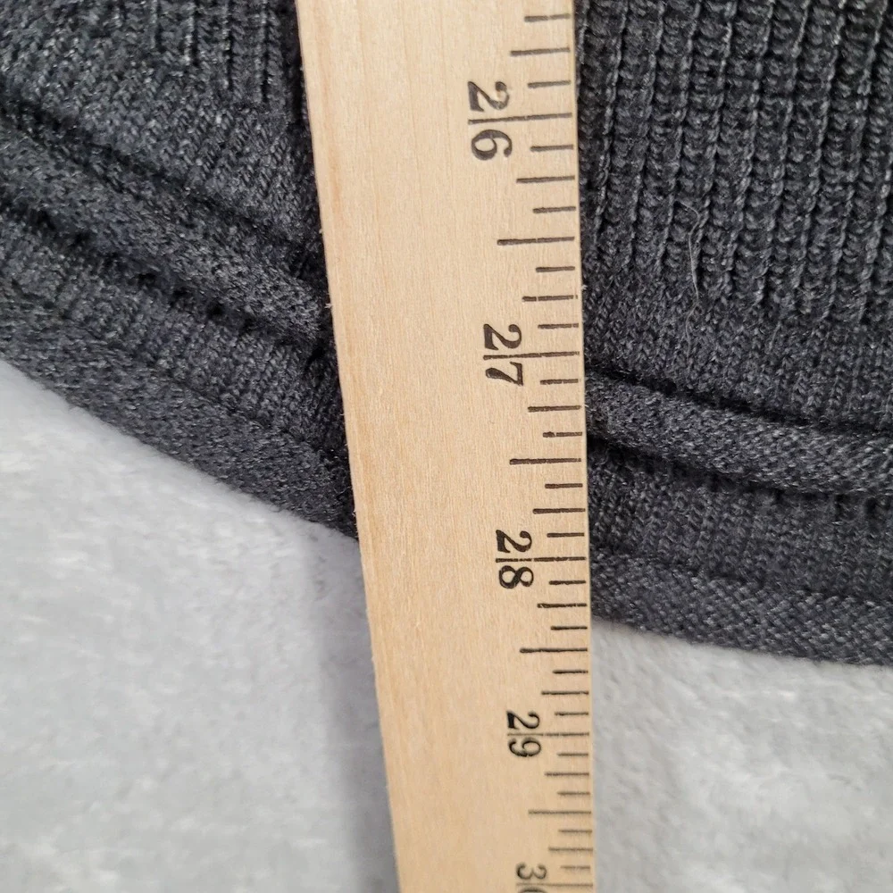Hollister Sweater Mens L Grey Ombre Gradient Ribbed Knit Curved Hem Raglan